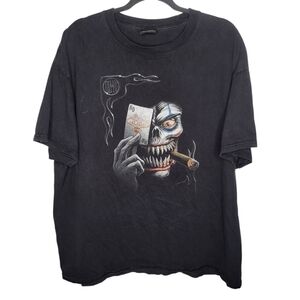 Harley Davidson Flames Cards Poker Reaper T-Shirt Size XL Las Vegas Nevada